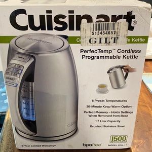 Cusinart perfectemp cordless kettle. Brand new in box.